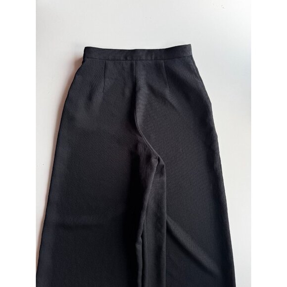 Aritzia WILFRED Lalemant Black Basketweave Wide Leg Culottes Crop Pants, Size 6A - Picture 4 of 11